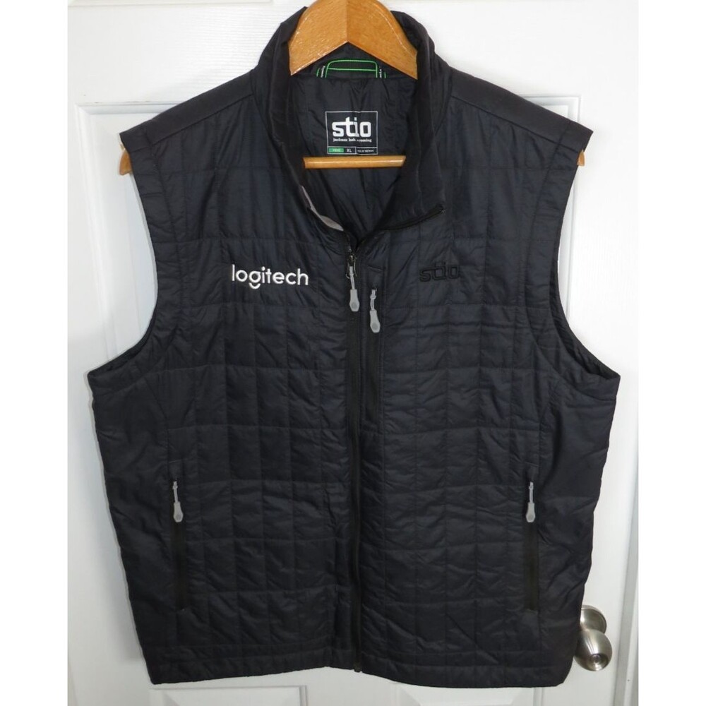 Stio Azura Insulated Vest Mens XL Puffer Full Zip Logitech Logo Primaloft